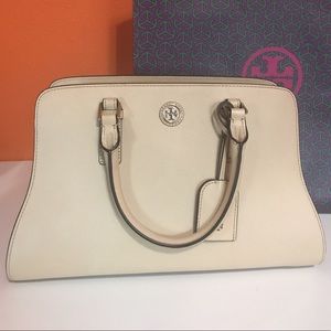 Tory Burch-Robinson Colorblock Curved Satchel Bag